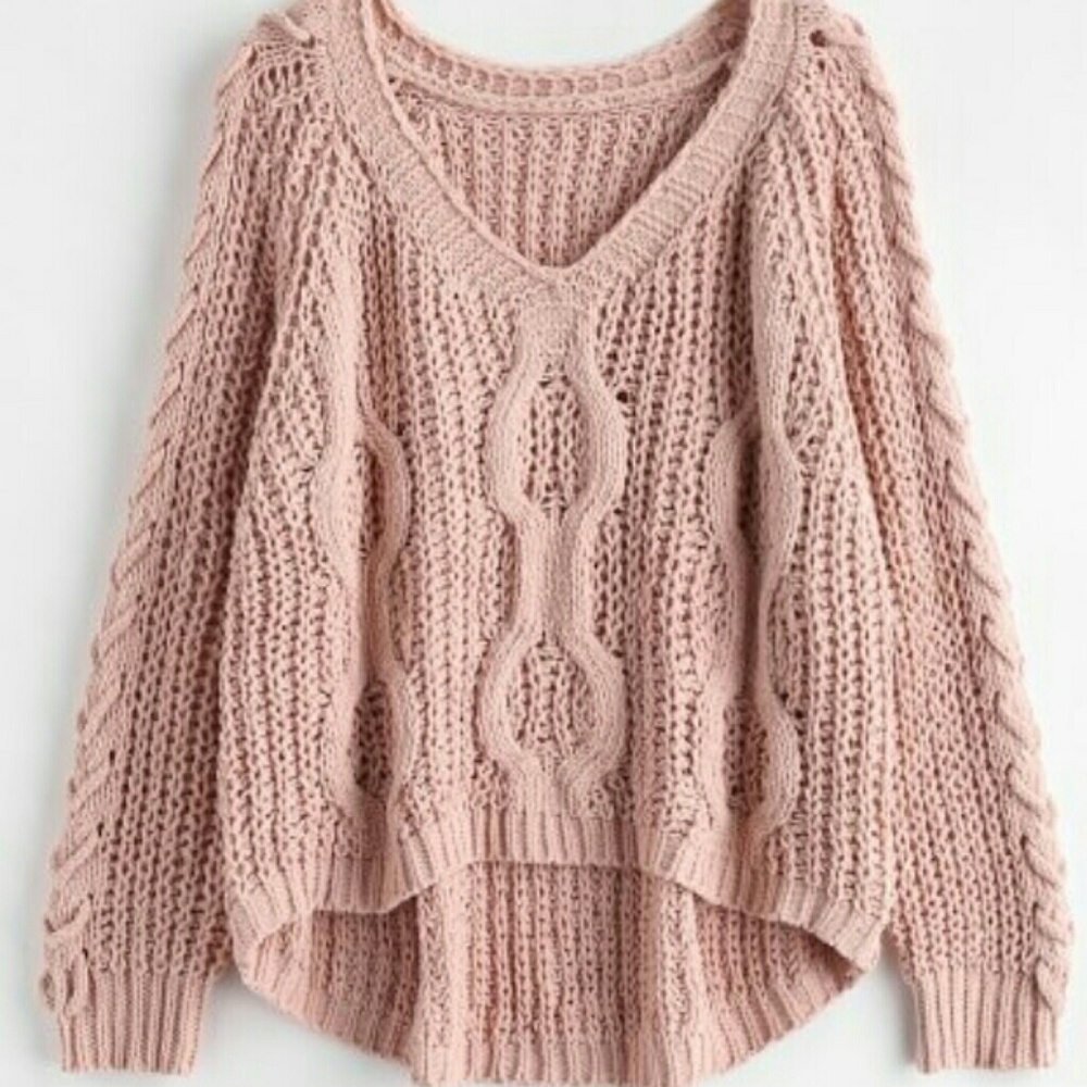 😍Openwork oversized laced-up sweater